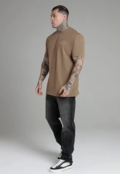 SikSilk Brown Relaxed Fit T-Shirt -Modern Men Wear Shop SS 26029 4