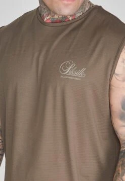 SikSilk Brown Relaxed Logo Vest -Modern Men Wear Shop SS 26091 3