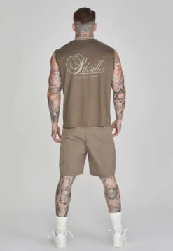 SikSilk Brown Relaxed Logo Vest -Modern Men Wear Shop SS 26091 5