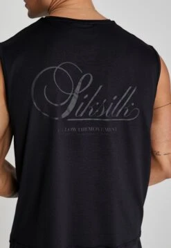 SikSilk Black Relaxed Logo Vest -Modern Men Wear Shop SS 26094 3