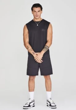 SikSilk Black Relaxed Logo Vest -Modern Men Wear Shop SS 26094 4