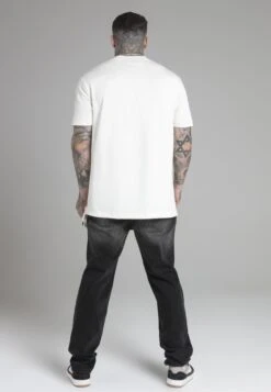 SikSilk Ecru Oversized T-Shirt -Modern Men Wear Shop SS 26098 5