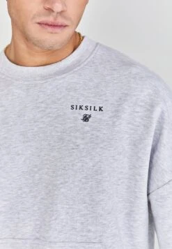 SikSilk Grey Marl Cut Off Sweater -Modern Men Wear Shop SS 26111 3