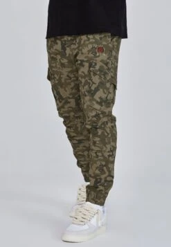 SikSilk Green Camo Cargo Pants