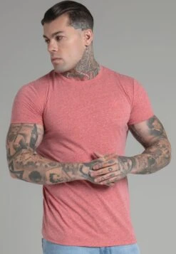 SikSilk Orange Marl T-Shirt