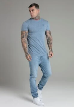 SikSilk Blue Marl T-Shirt -Modern Men Wear Shop SS 26200 4