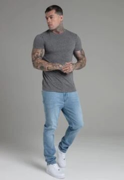 SikSilk Dark Grey Marl T-Shirt -Modern Men Wear Shop SS 26202 4