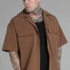 SikSilk Tan Utility Shirt -Modern Men Wear Shop SS 26361 1