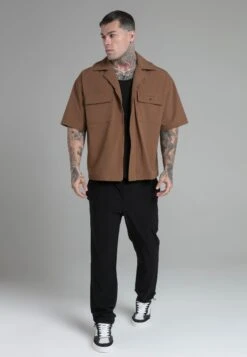 SikSilk Tan Utility Shirt -Modern Men Wear Shop SS 26361 4