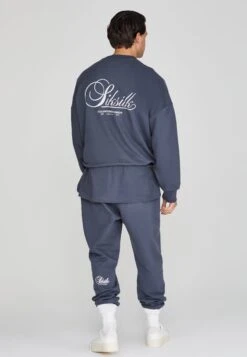 SikSilk Navy Graphic Sweater -Modern Men Wear Shop SS 26404 5