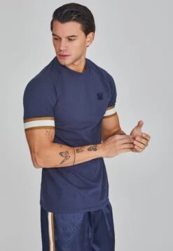 SikSilk Navy Tech T-Shirt