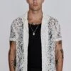 SikSilk Ecru Lace Resort Shirt