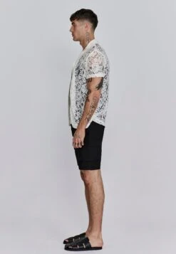 SikSilk Ecru Lace Resort Shirt -Modern Men Wear Shop SS 26485 4