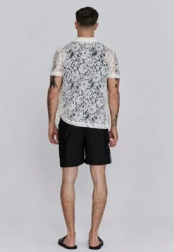 SikSilk Ecru Lace Resort Shirt -Modern Men Wear Shop SS 26485 5