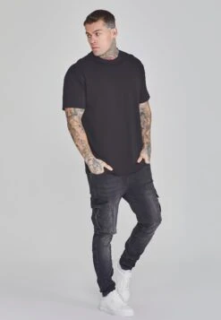 SikSilk Black Oversized T-Shirt -Modern Men Wear Shop SS 26486 4