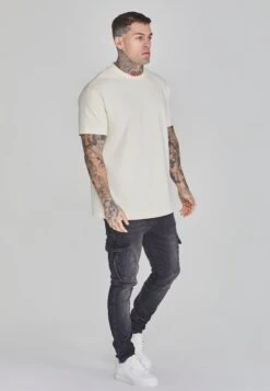 SikSilk Beige Oversized T-Shirt -Modern Men Wear Shop SS 26488 4