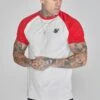SikSilk Ecru Red Raglan T-Shirt -Modern Men Wear Shop SS 26493 1