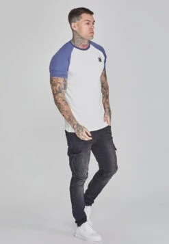 SikSilk Ecru Blue Raglan T-Shirt -Modern Men Wear Shop SS 26496 4