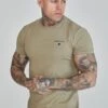 SikSilk Khaki Muscle Fit T-Shirt -Modern Men Wear Shop SS 26536 1
