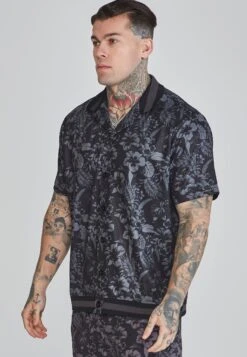 SikSilk Black Bowling Shirt