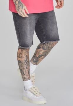 SikSilk Black Denim Shorts