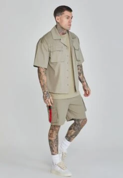 SikSilk Khaki Flight Utility Shirt -Modern Men Wear Shop SS 26558 4