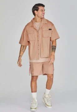 SikSilk Brown Flight Utility Shirt -Modern Men Wear Shop SS 26559 4