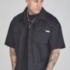 SikSilk Black Flight Utility Shirt
