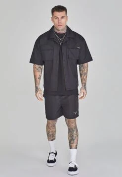 SikSilk Black Flight Utility Shirt -Modern Men Wear Shop SS 26560 2