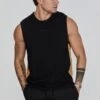 SikSilk Black Relaxed Fit Vest -Modern Men Wear Shop SS 26574 1