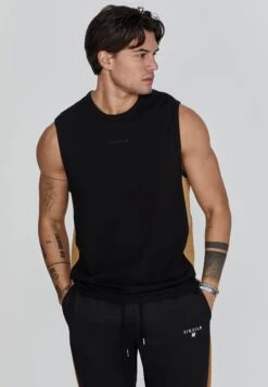 SikSilk Black Relaxed Fit Vest