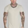 SikSilk Ecru Muscle Fit T-Shirt