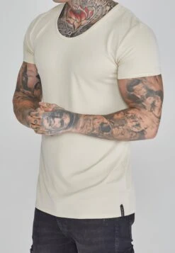 SikSilk Ecru Muscle Fit T-Shirt -Modern Men Wear Shop SS 26578 3