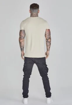SikSilk Ecru Muscle Fit T-Shirt -Modern Men Wear Shop SS 26578 5