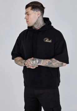 SikSilk Black Cut Off Hoodie