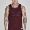 SikSilk Burgundy Basketball Vest -Modern Men Wear Shop SS 26628 1