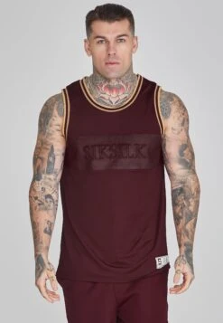 SikSilk Burgundy Basketball Vest