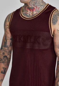 SikSilk Burgundy Basketball Vest -Modern Men Wear Shop SS 26628 3