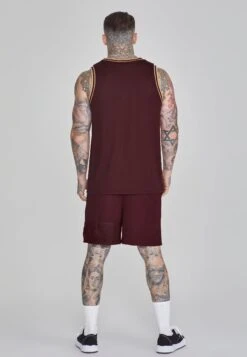 SikSilk Burgundy Basketball Vest -Modern Men Wear Shop SS 26628 5