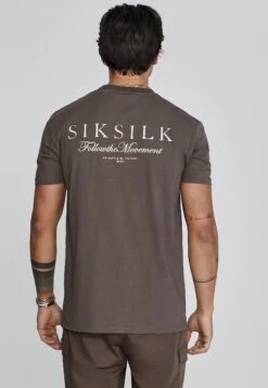 SikSilk Brown Graphic T-Shirt