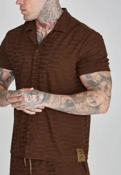 SikSilk Brown Towelling Shirt -Modern Men Wear Shop SS 26661 3