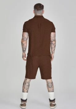 SikSilk Brown Towelling Shirt -Modern Men Wear Shop SS 26661 5