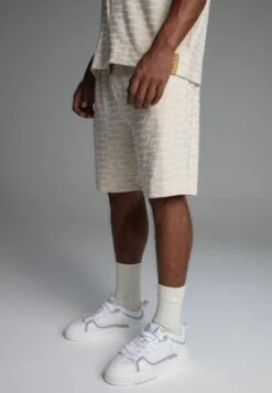 SikSilk Ecru Towelling Shorts