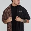 SikSilk Black Animal Print Shirt -Modern Men Wear Shop SS 26666 1