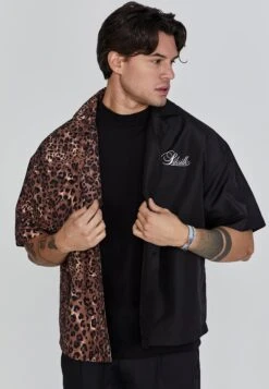SikSilk Black Animal Print Shirt