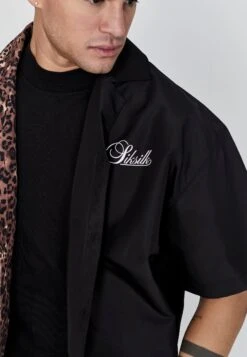 SikSilk Black Animal Print Shirt -Modern Men Wear Shop SS 26666 3