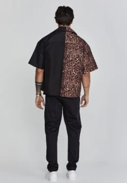 SikSilk Black Animal Print Shirt -Modern Men Wear Shop SS 26666 5