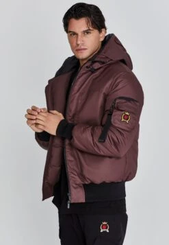 SikSilk Brown Bomber Jacket