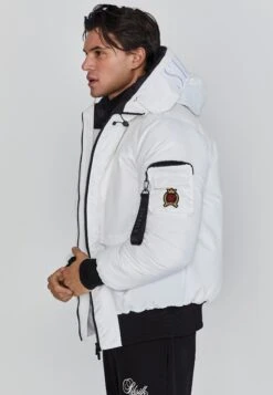 SikSilk White Bomber Jacket