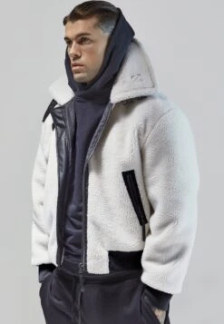 SikSilk Ecru Bomber Jacket